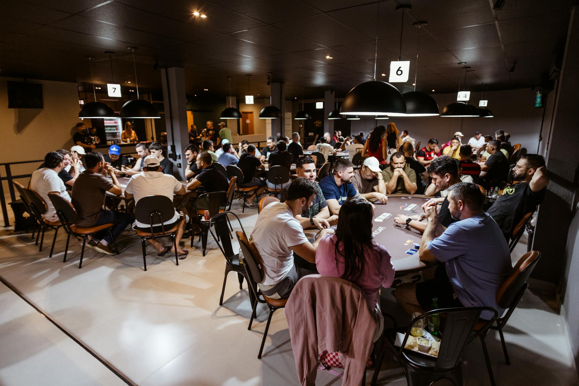 Packed poker room during a live tournament in Las Vegas